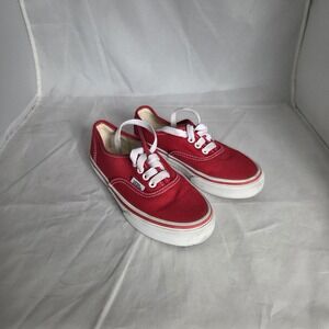Vans Shoes Kids Size 13 Red Authentic Low Top Canvas Lace Up Skate Sneakers